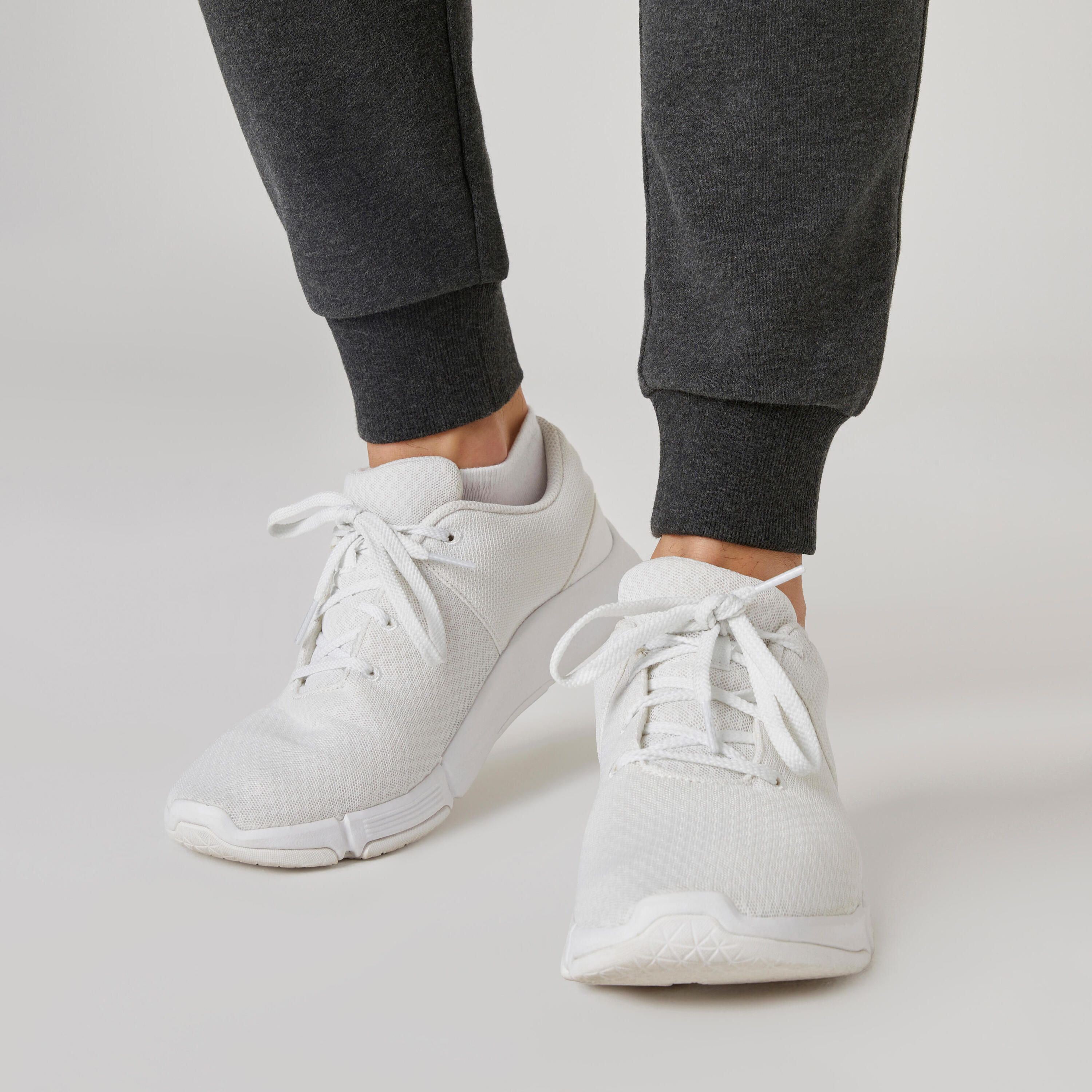 Joggingbroek voor fitness heren slim fit 500 donkergrijs 4/5