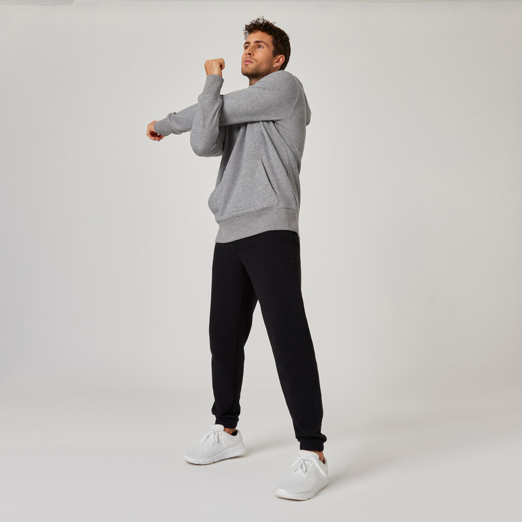 Pantalon jogging fitness regular homme, marron caramel