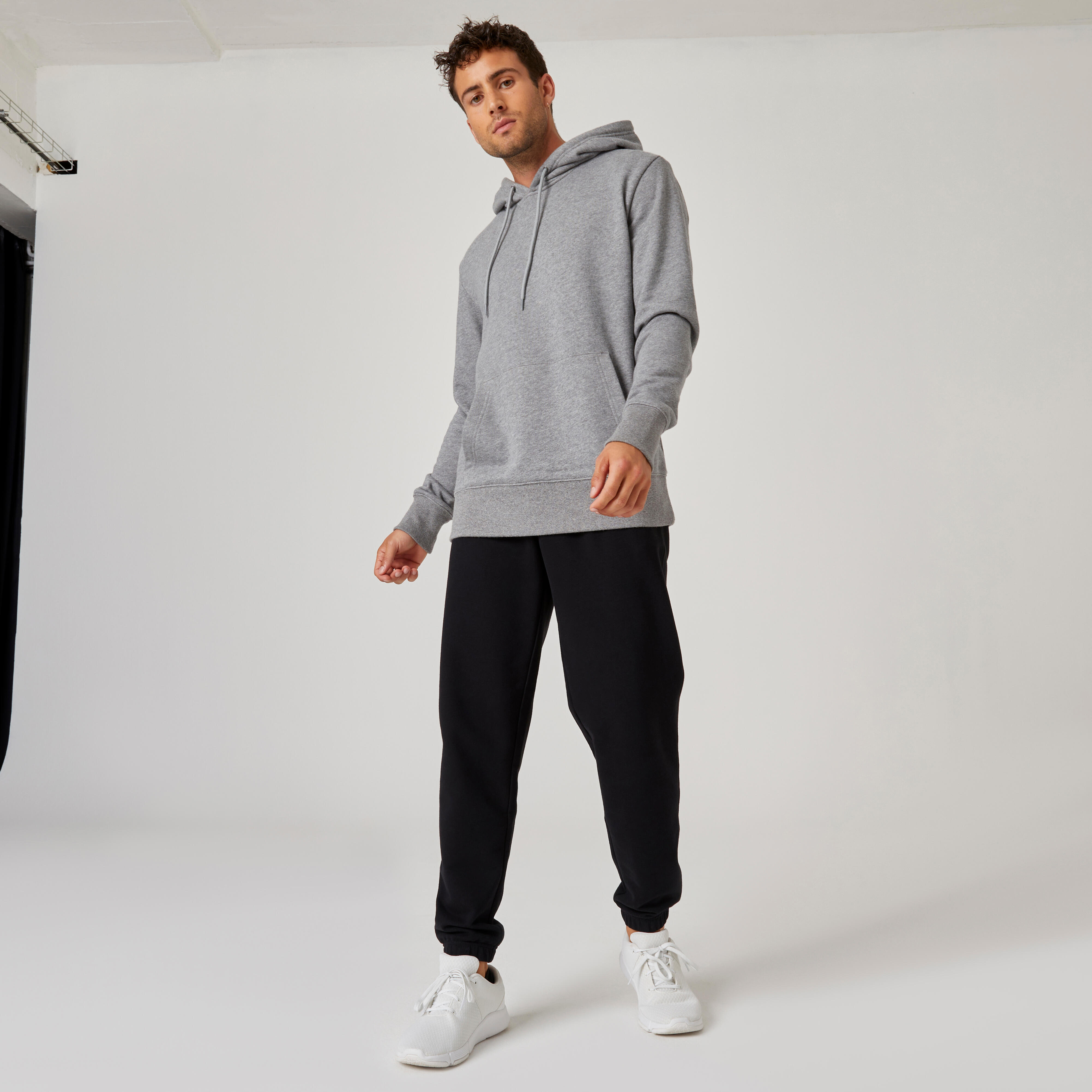 Pantalon jogging fitness homme 500 Essentials noir Decathlon