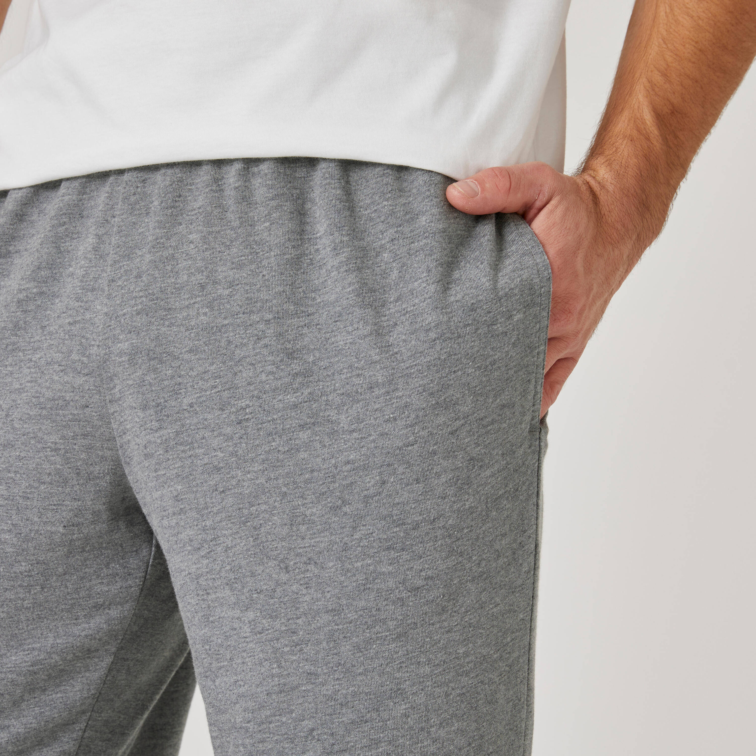 Men Gym Soft Trackpants, Stretchable, Elastic Waist, Straight Fit 100 -Iron Grey -  5