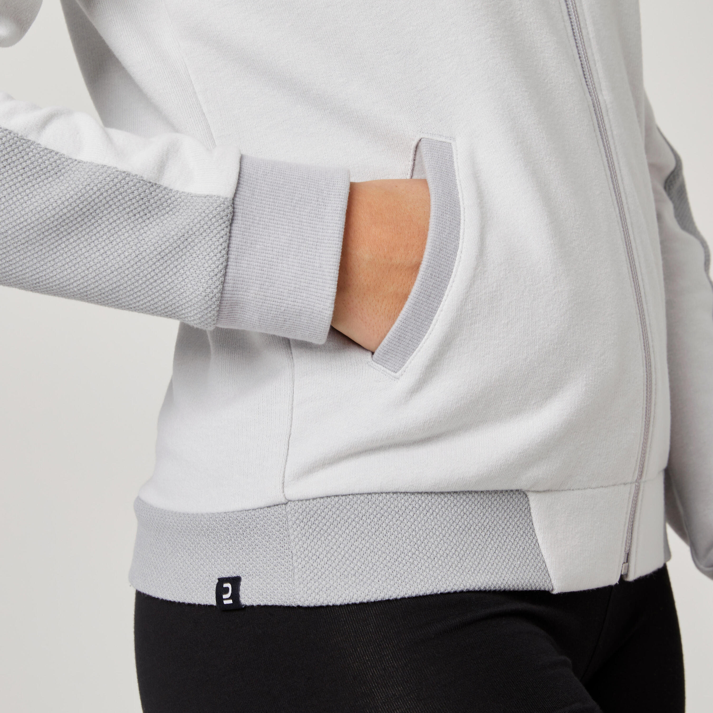 Women's Zip-Up Fitness Sweatshirt 520 - Light Grey 6/7