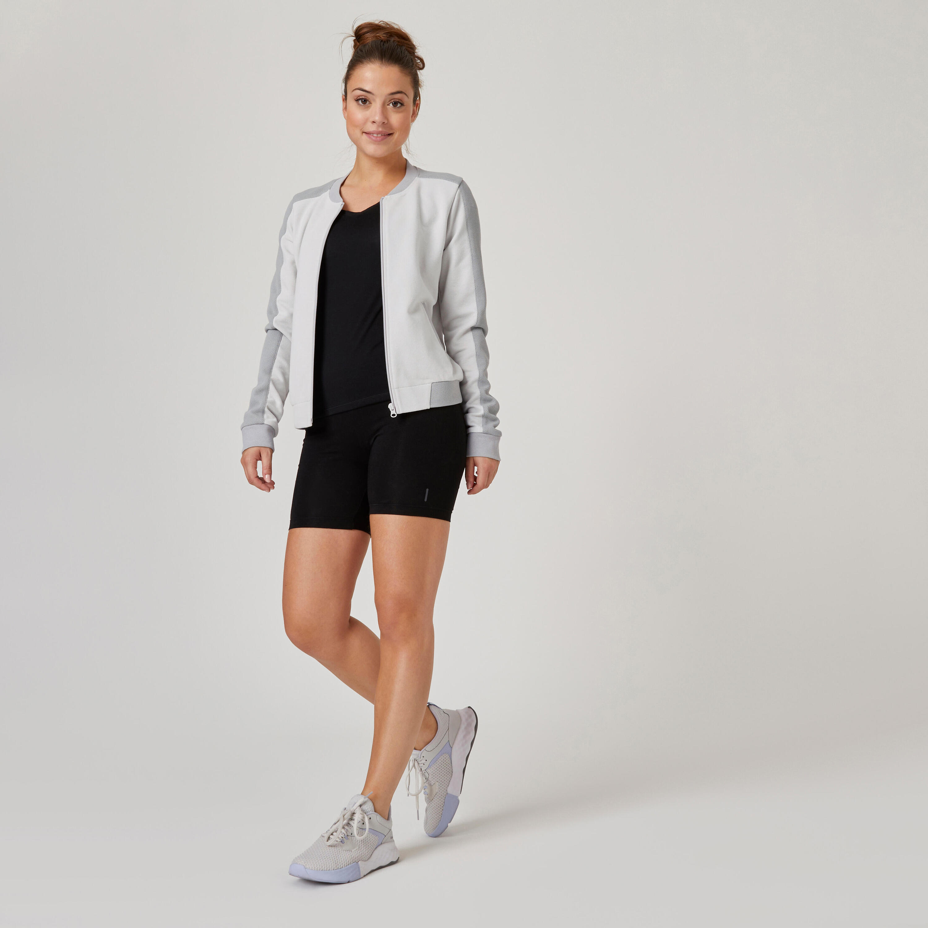 Women's Zip-Up Fitness Sweatshirt 520 - Light Grey 3/7