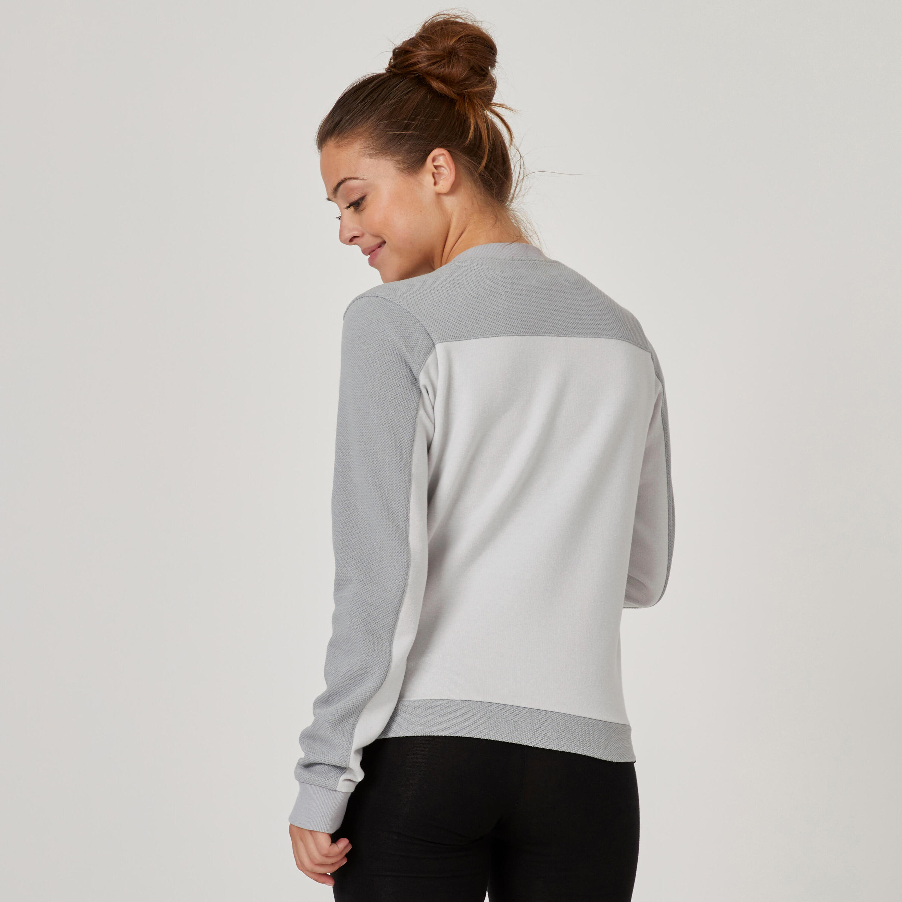 Women's Zip-Up Fitness Sweatshirt 520 - Light Grey 2/7