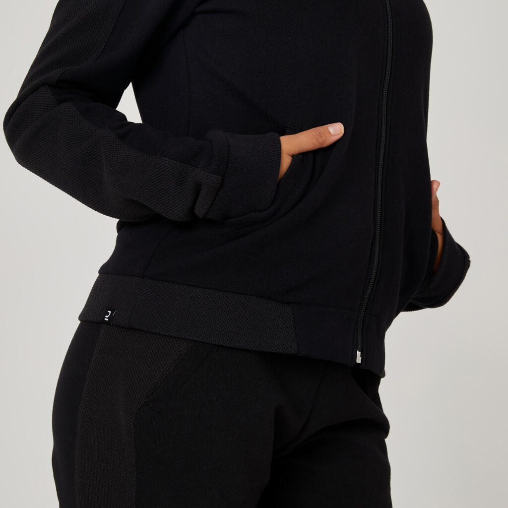 Sweat Zippé Fitness Femme - 520 noir