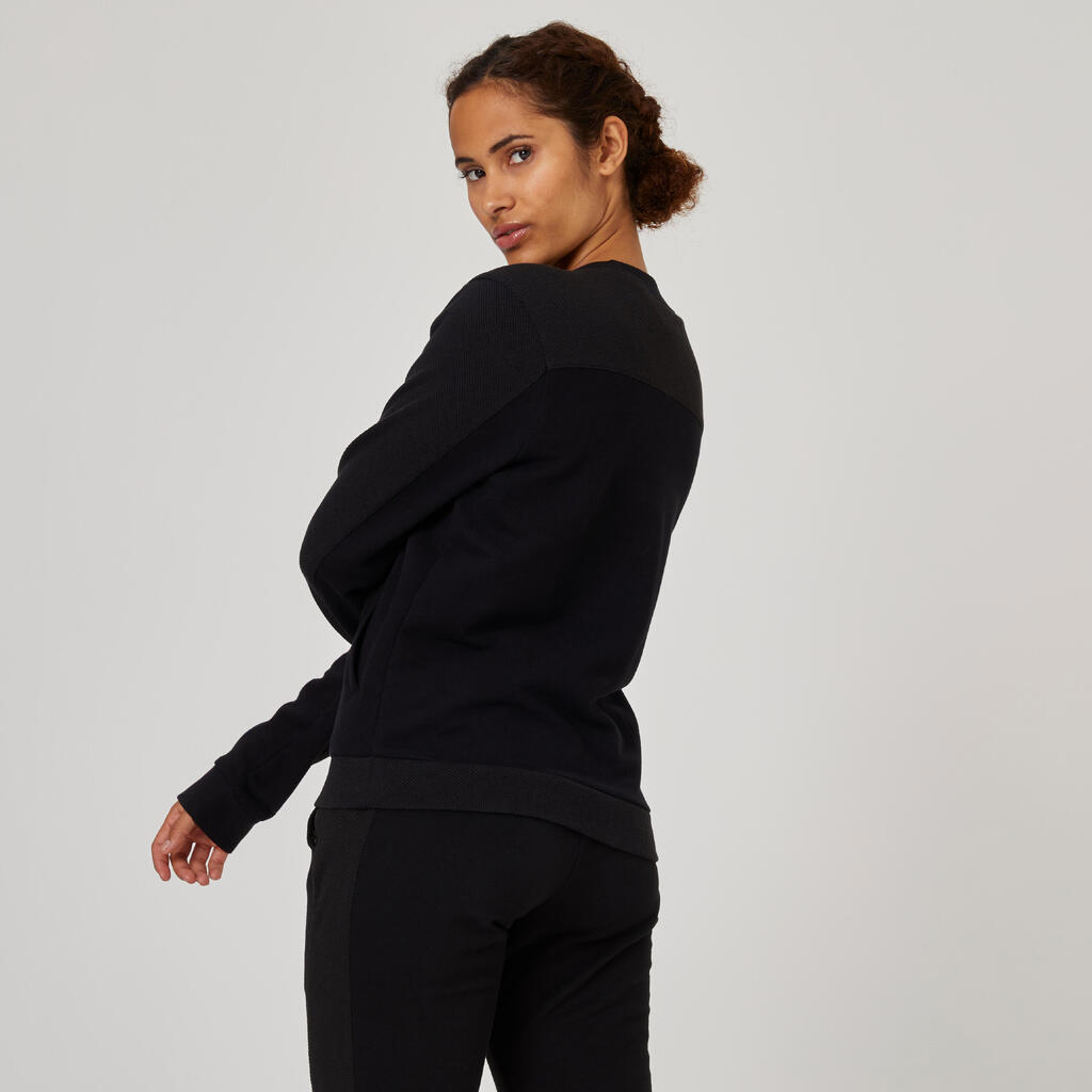 Women's Zip-Up Fitness Sweatshirt 520 - Black