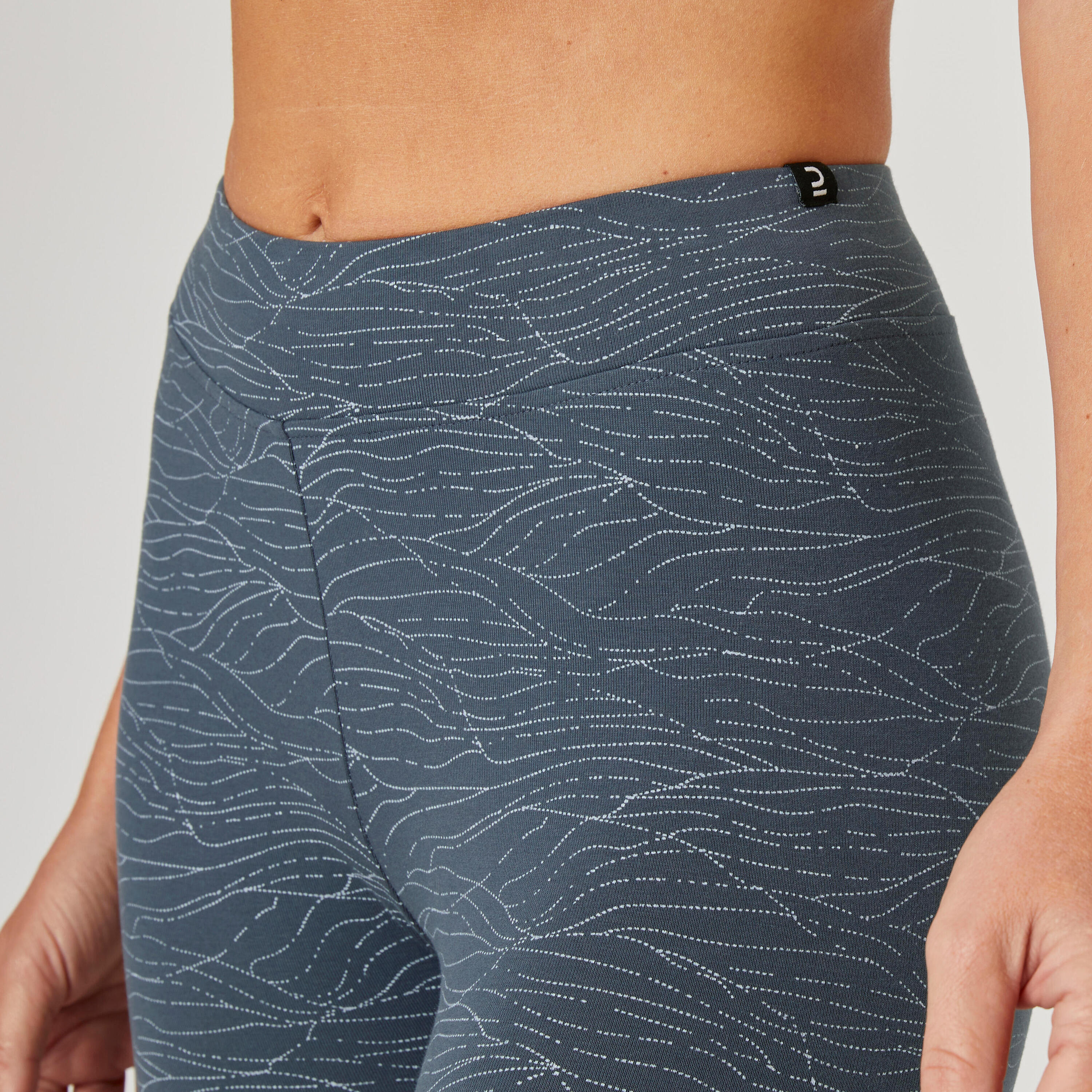 Women's Fitness 7/8 Leggings Fit+ 500 - Blue Print 4/5