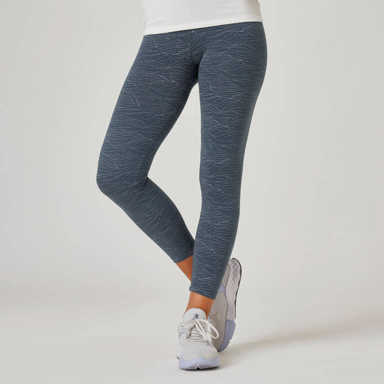 Women's Slim-Fit Fitness Salto Leggings 100 - Navy Blue