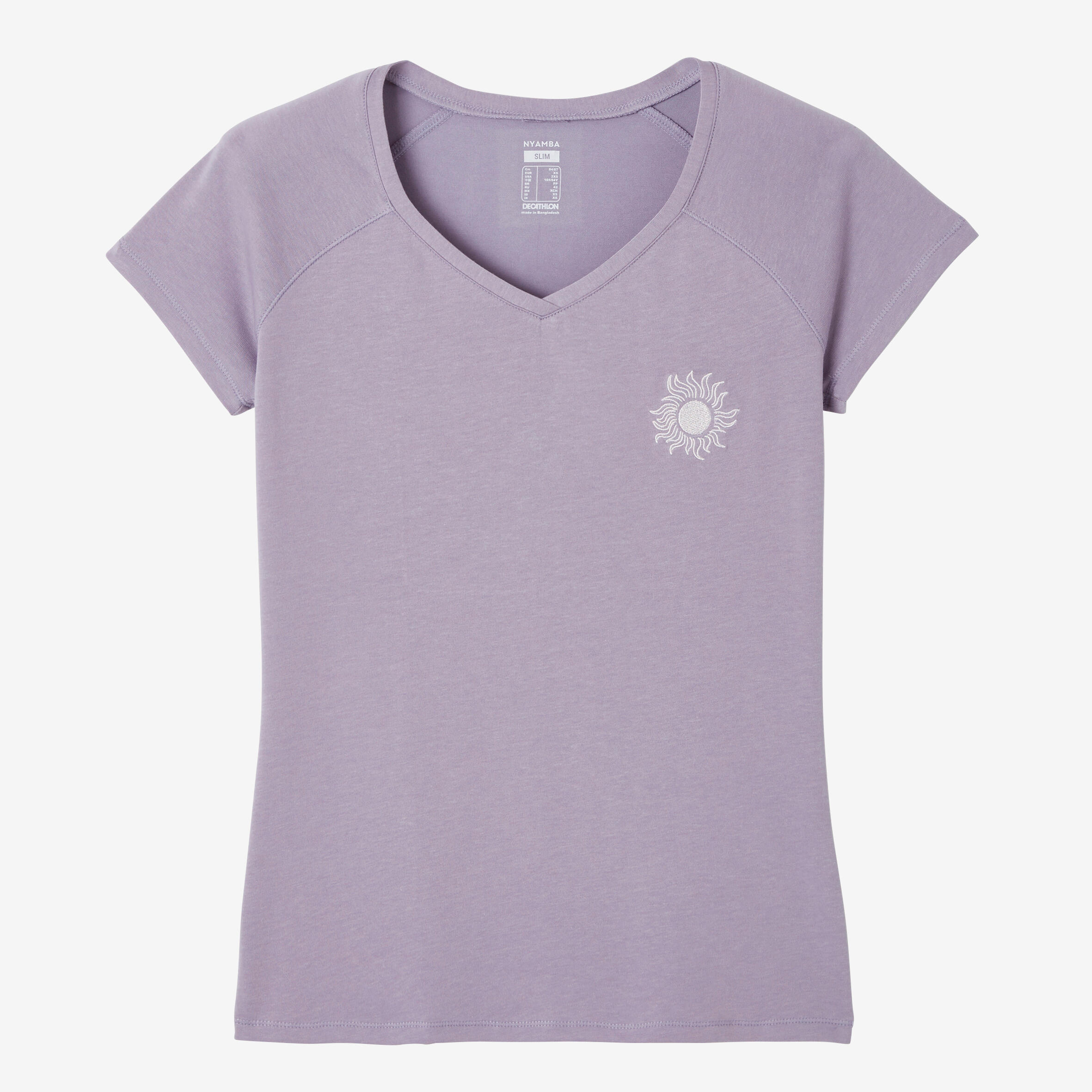 Women's Slim-Fit Fitness T-Shirt 500 - Purple 5/5