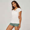 T-Shirt Damen Slim - 500 cremefarben 