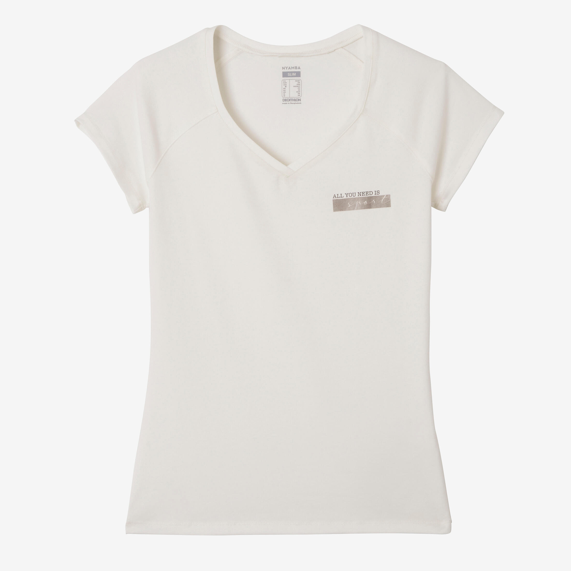 V-Neck Cotton Fitness T-Shirt 500 