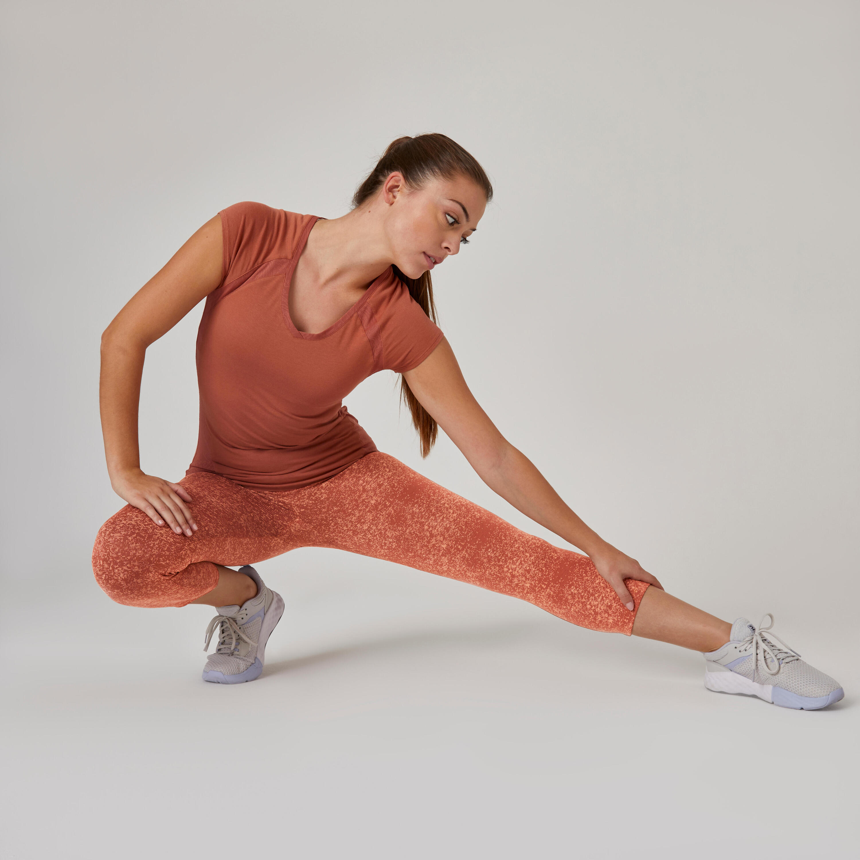 Cotton-Rich Shaping 7/8 Fitness Leggings 900 - Terracotta 4/5
