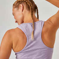 Women's Slim-Fit Crew Neck Fitness Tank Top - Purple
