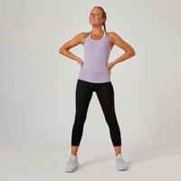 Women's Slim-Fit Crew Neck Fitness Tank Top - Purple