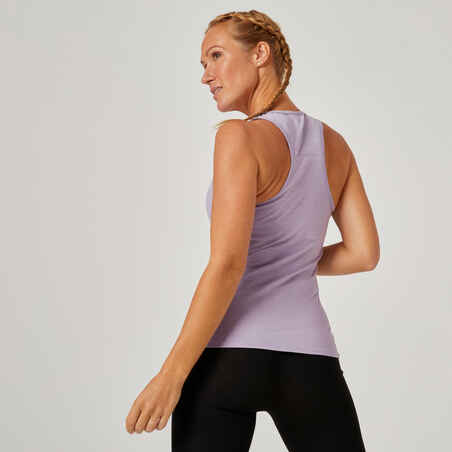 Women's Slim-Fit Crew Neck Fitness Tank Top - Purple