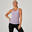 Fitnesstop voor dames 500 slim fit X-rug katoen paars