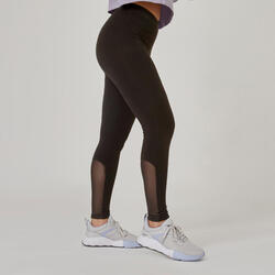 Legging Coton Extensible Fitness Taille Haute avec Mesh