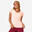 T-shirt Col V Fitness Femme - 500 Rose Quartz
