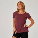 Women's Gym Cotton blend T-shirt regular fit-Burgundy