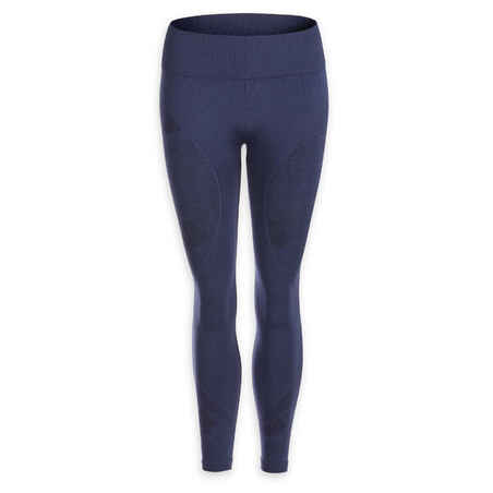 Women's Seamless 7/8-Length Dynamic Yoga Leggings - Dark Mottled Blue
