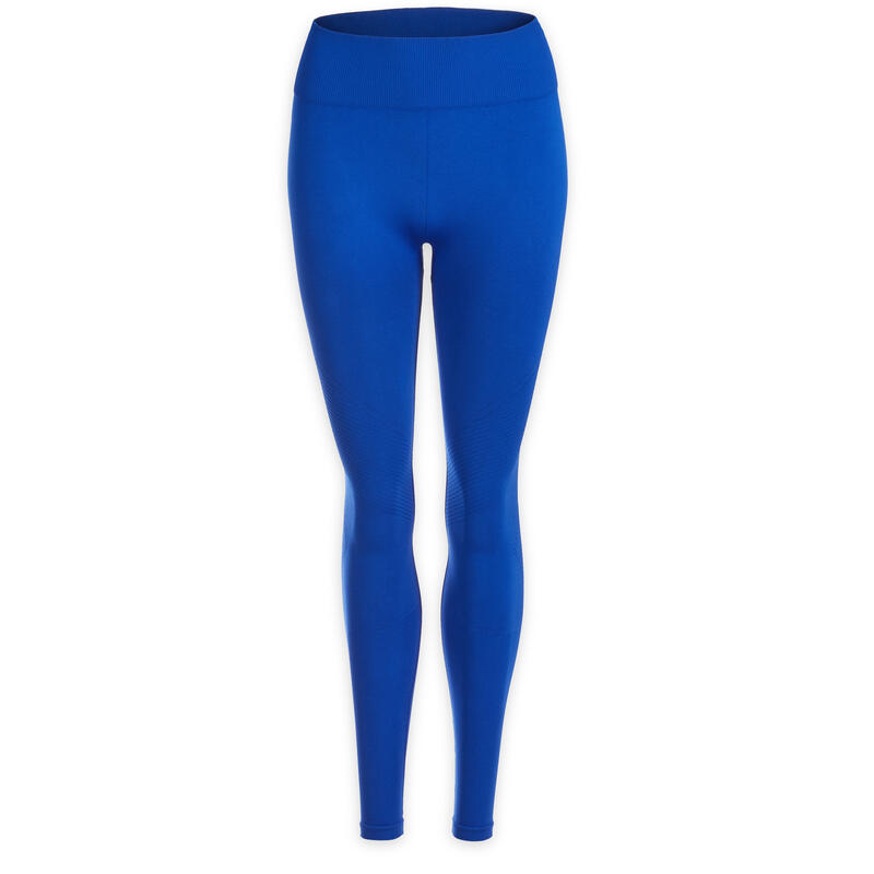 Leggings donna yoga senza cuciture vita alta traspiranti blu