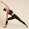 Bustier Damen lang dynamisches Yoga - schwarz