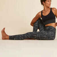 Leggings wendbar dynamisches Yoga Damen grau 