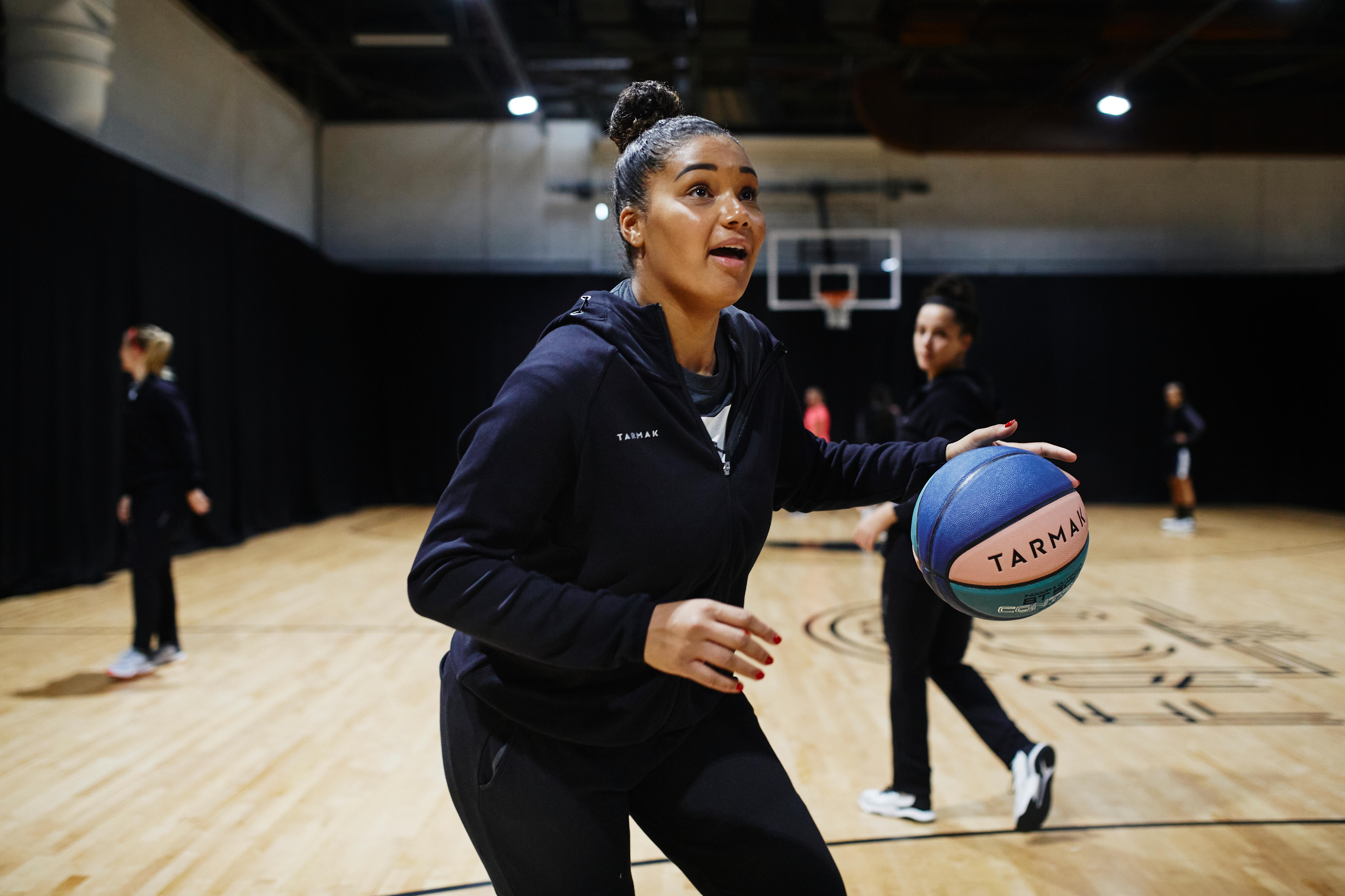 Chandail de basketball capuchon femme J 500 noir Noir