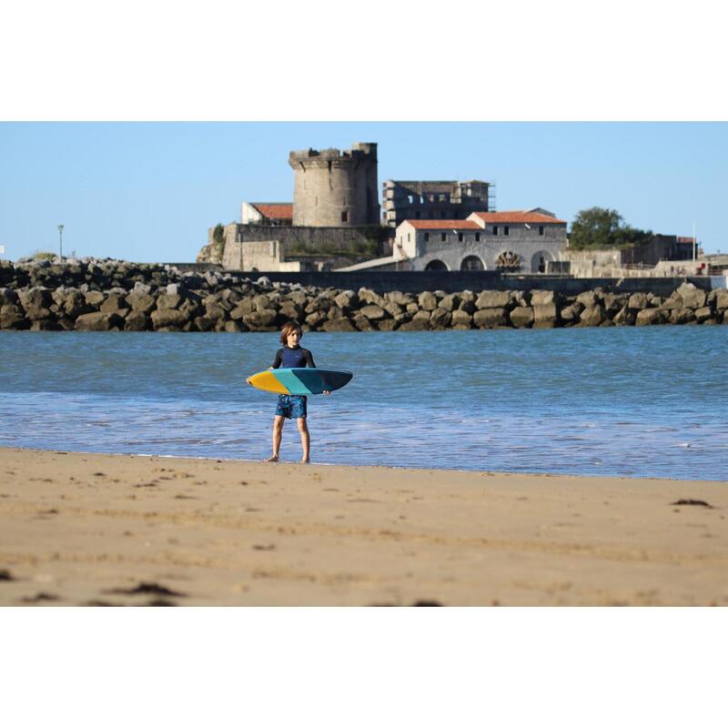 Foam skimboard voor kinderen 500 blauw turquoise geel