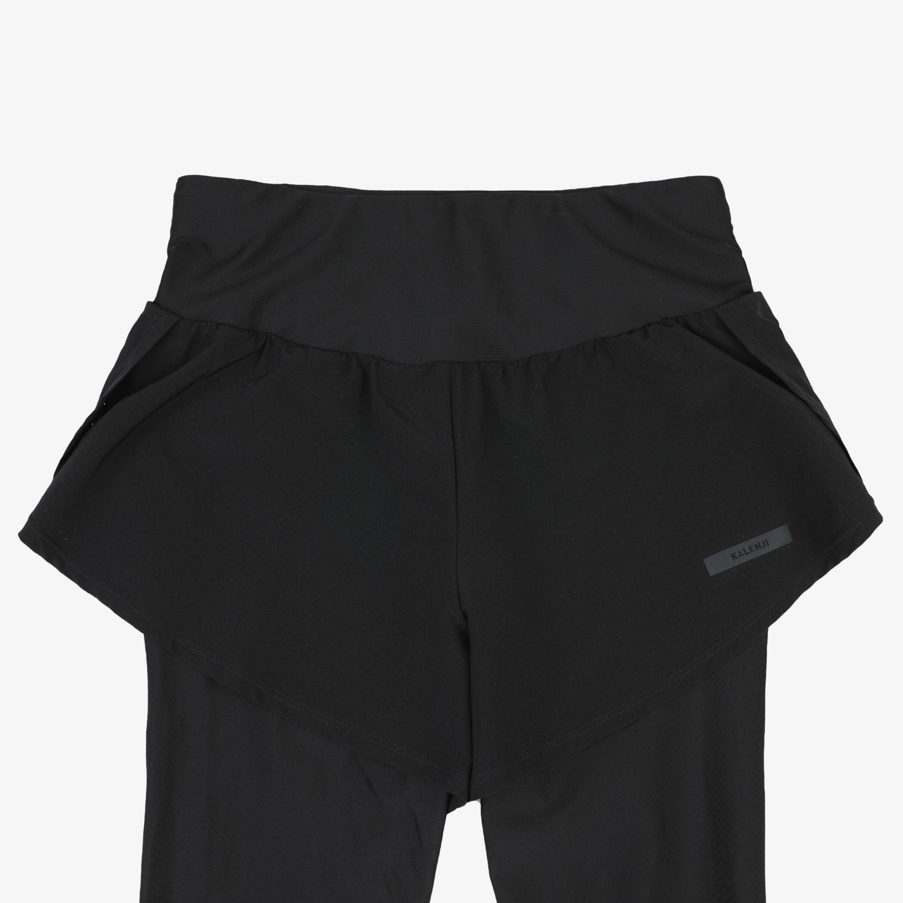 Women's 2-in-1 Running Leggings/Shorts - Black