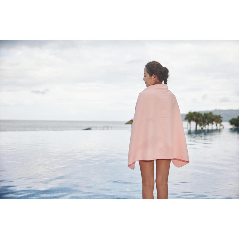 Microfibre striped towel size L 80 x 130 cm - Pink
