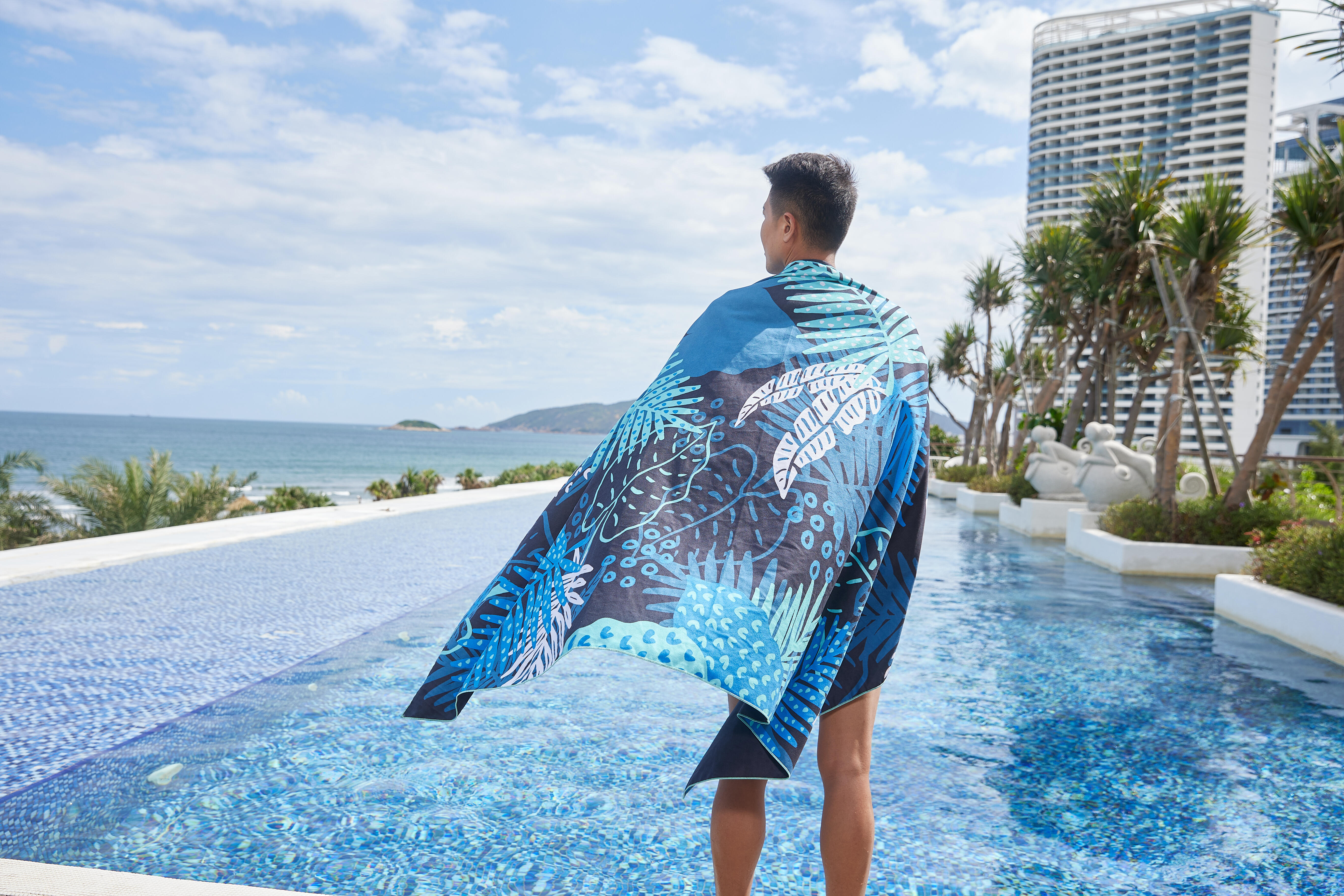 Serviette de bain en microfibre TG avec imprimé, 110 x 175 cm - NABAIJI