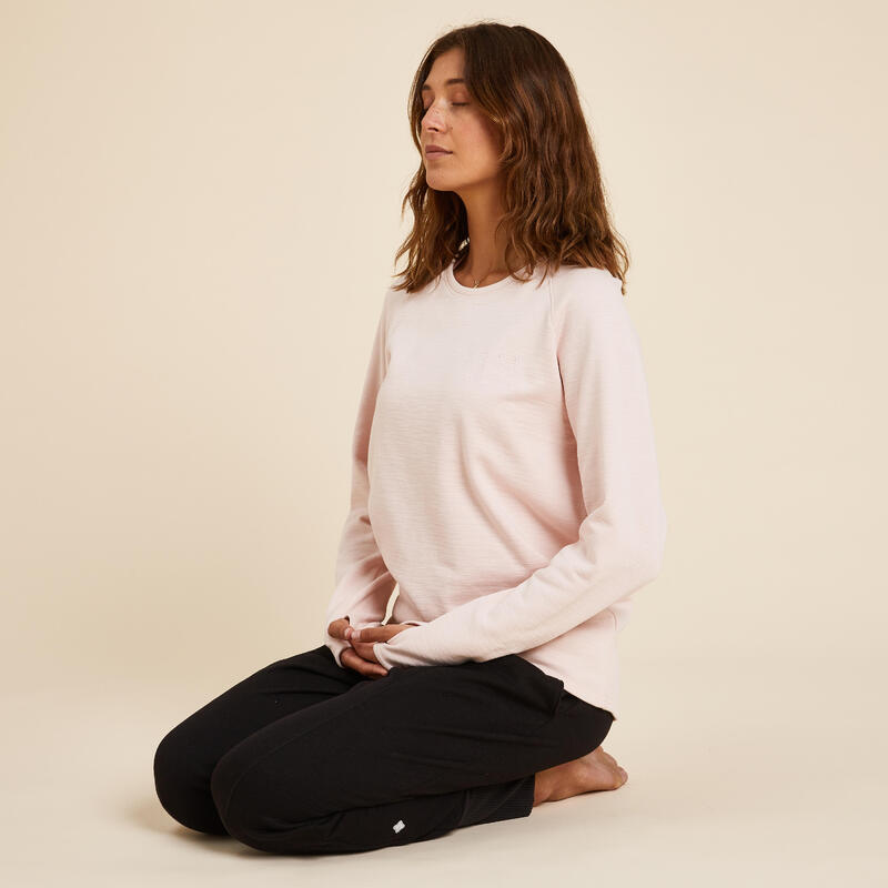 Yogasweater voor dames Easy roze