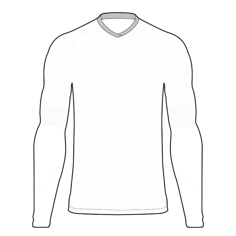 Camisetas térmicas de manga larga con cuello alto falso para hombre,  ajustadas, diseño básico, ropa interior grande y alta, color blanco, Blanco