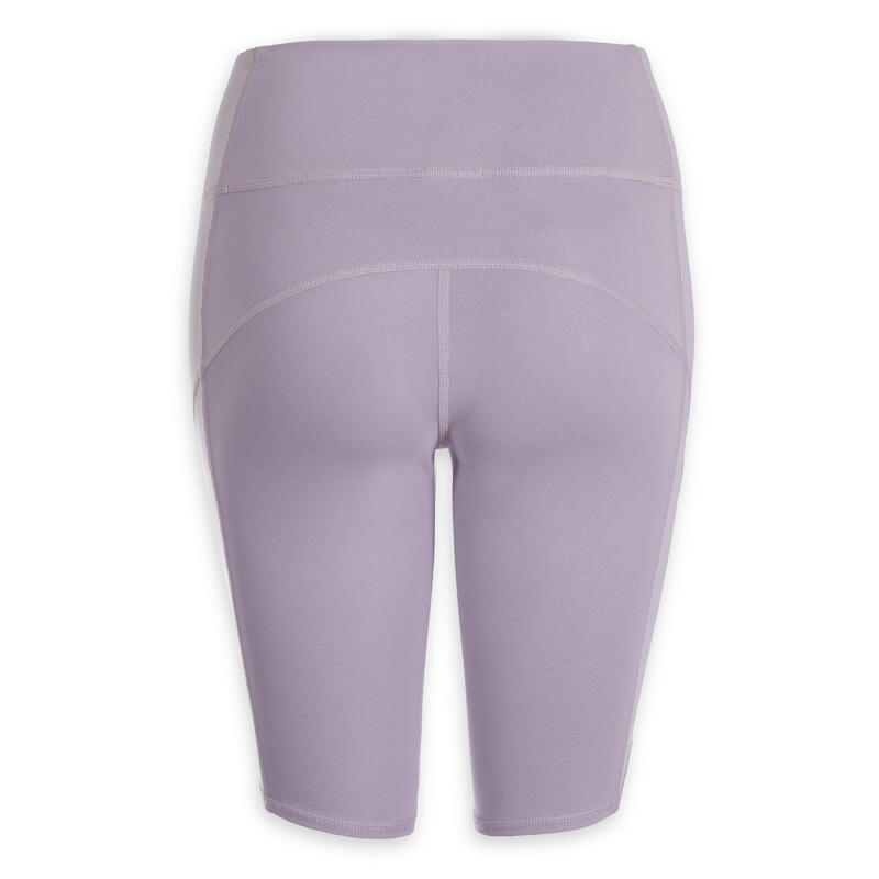 Pantaloncini donna yoga slim poliestere traspirante lilla