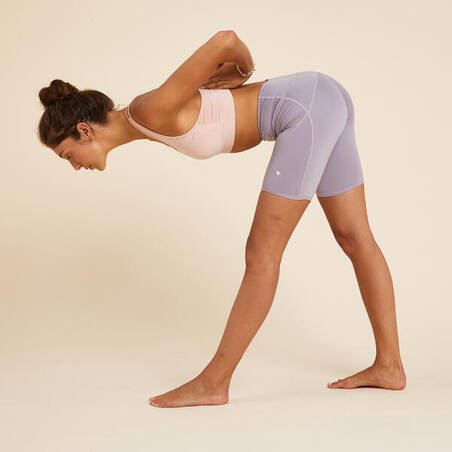 Celana Pendek Yoga Dinamis Wanita- Ungu
