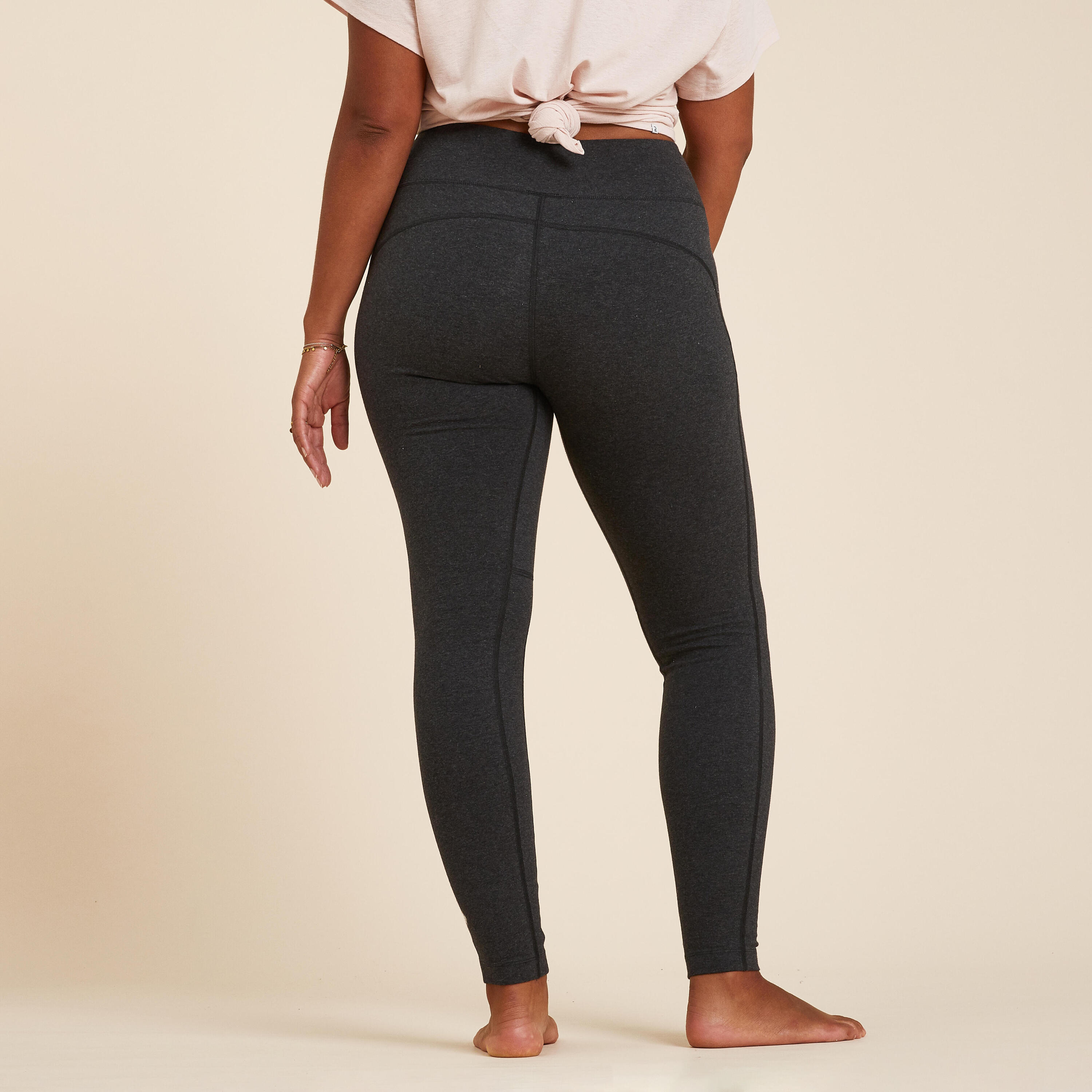 Women's Cotton Technical Yoga Leggings - Dark Grey 4/6