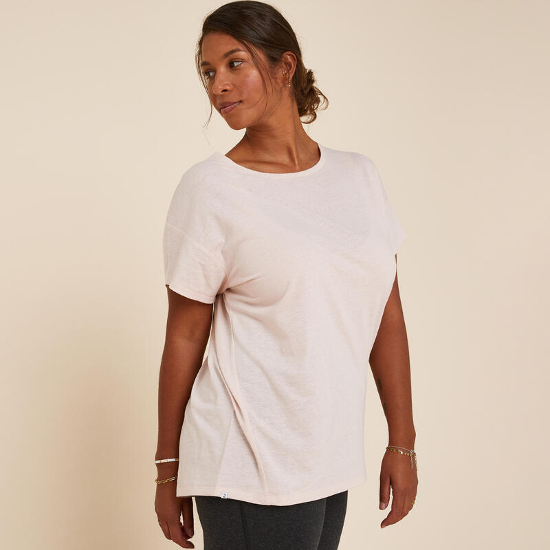 CAMISETA YOGA SUAVE MUJER ECODISEÑADA ROSA PALO