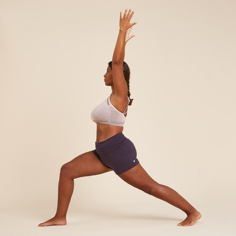 Pantalón Corto Yoga Mujer Violeta Algodón Ecodiseñado