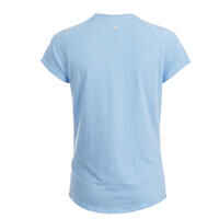 Women's Gentle Yoga T-Shirt - Sky Blue Embroidery