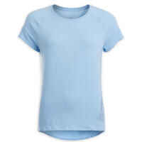 Women's Gentle Yoga T-Shirt - Sky Blue Embroidery