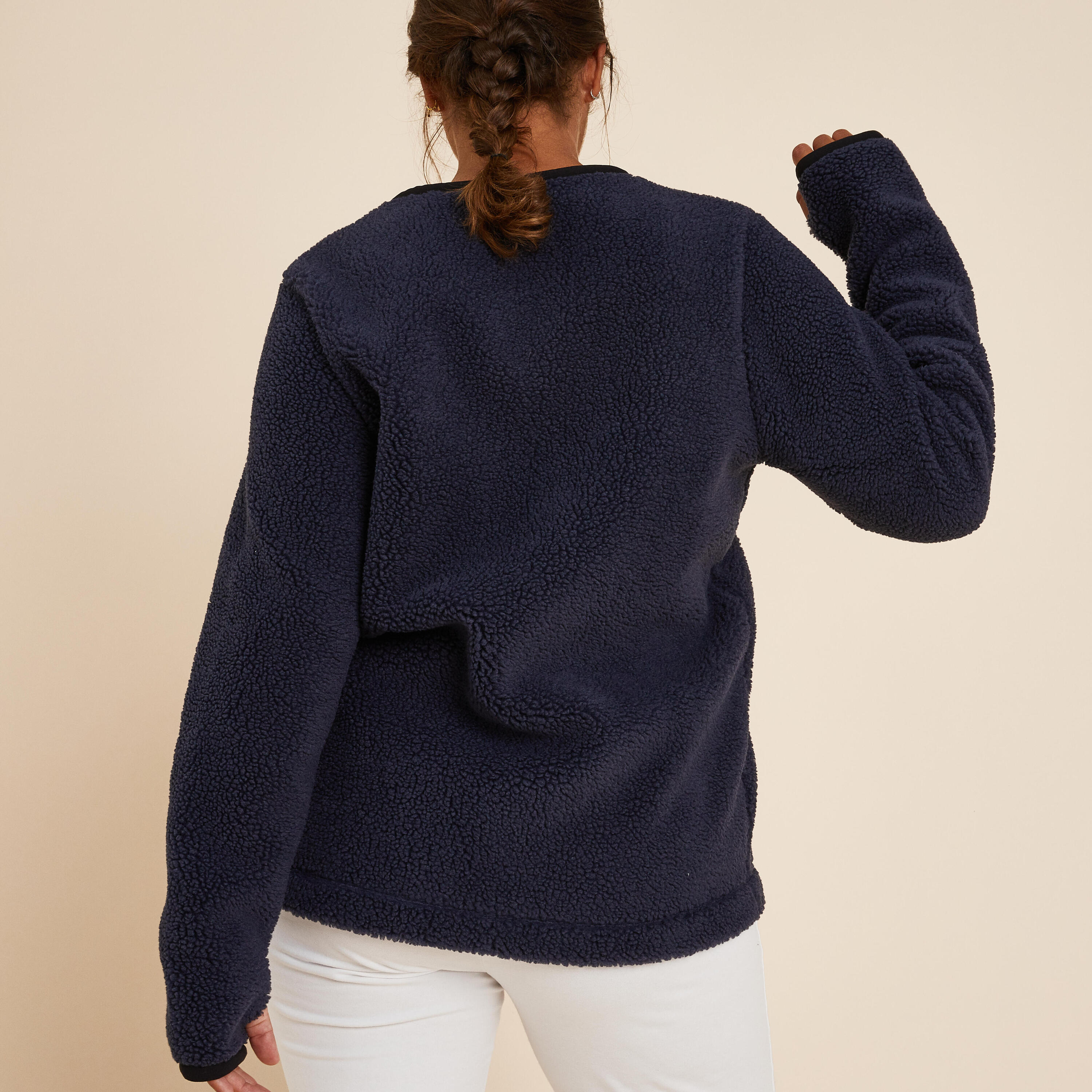 CASACO MULHER SHERPA YOGA AZUL MARINHO 4/9