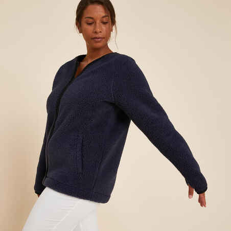 Women's Yoga Sherpa Jacket - Navy Blue