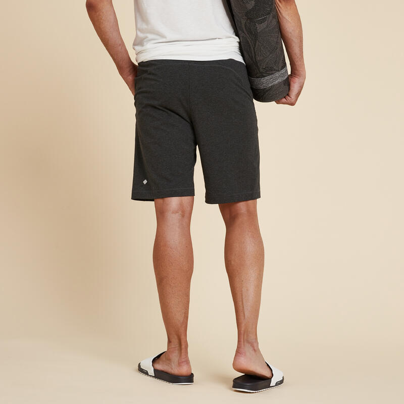 ШОРТЫ ДЛЯ МЯГКОЙ ЙОГИ ЭКОЛОГИЧНЫЕ МУЖСКИЕ СЕРЫЕ - Decathlon