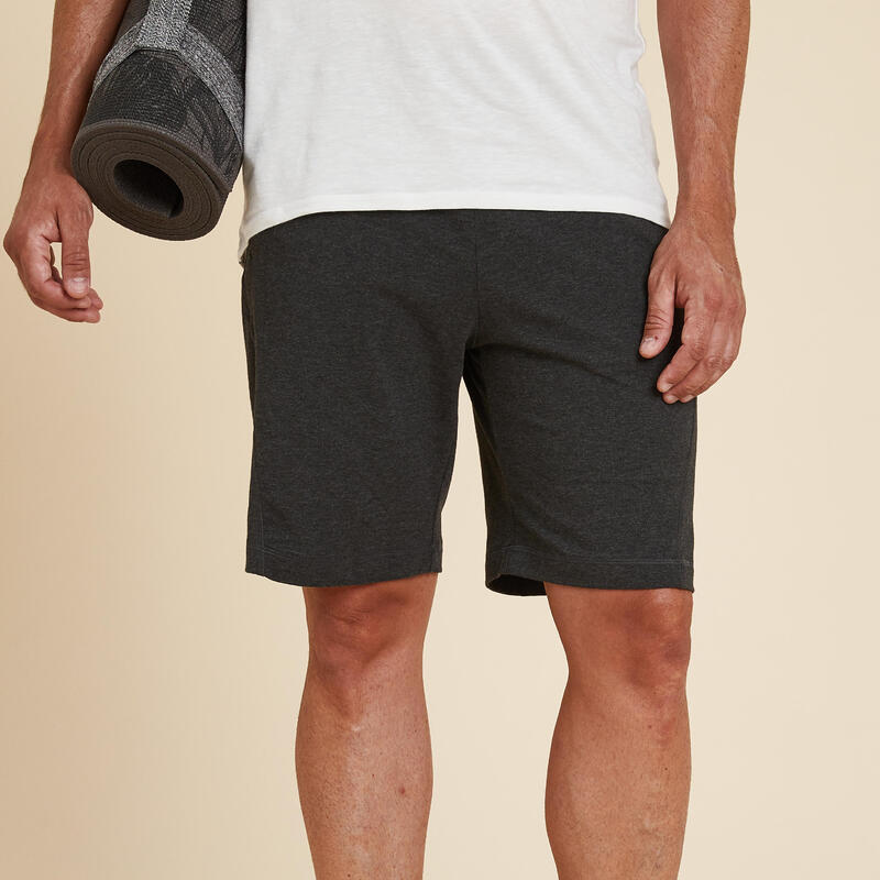 Yoga short heren katoen grijs