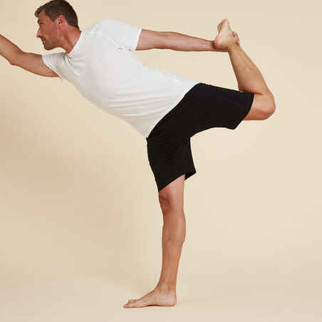 Ανδρική οικολογικά σχεδιασμένη βαμβακερή βερμούδα yoga - Μαύρο