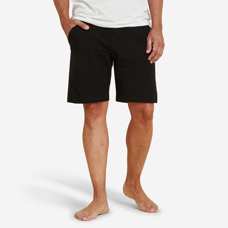 Yogashort katoen heren zwart