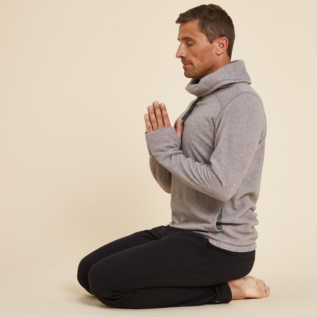 Sudadera polar de yoga gris oscuro para hombre