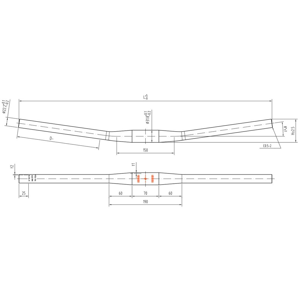 Upravljač City Speed 560 mm ravni crni