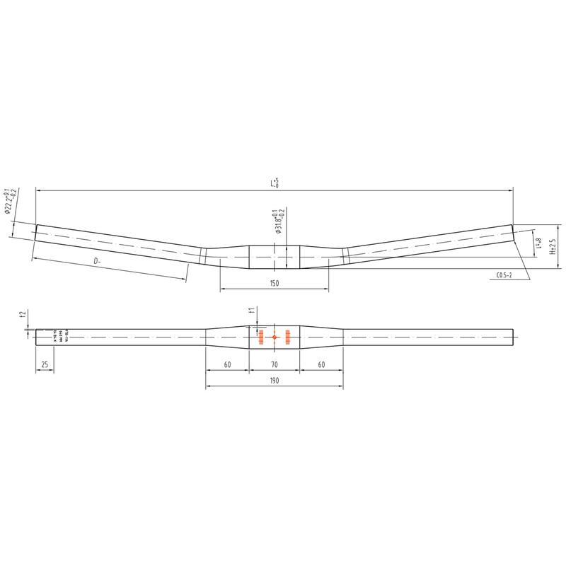 Fahrradlenker City Speed 560 mm Flatbar schwarz 