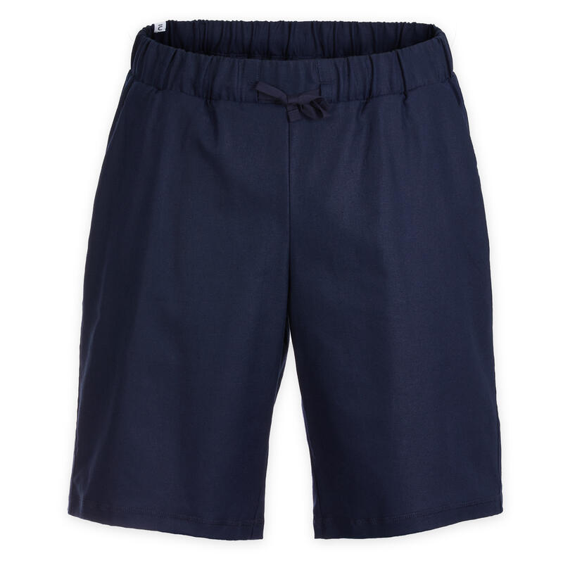 SHORT YOGA HOMME TOILE LIN ET COTON BLEU INDIGO